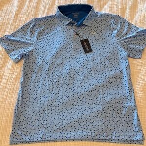 Men's Sky Blue Geometric Polo